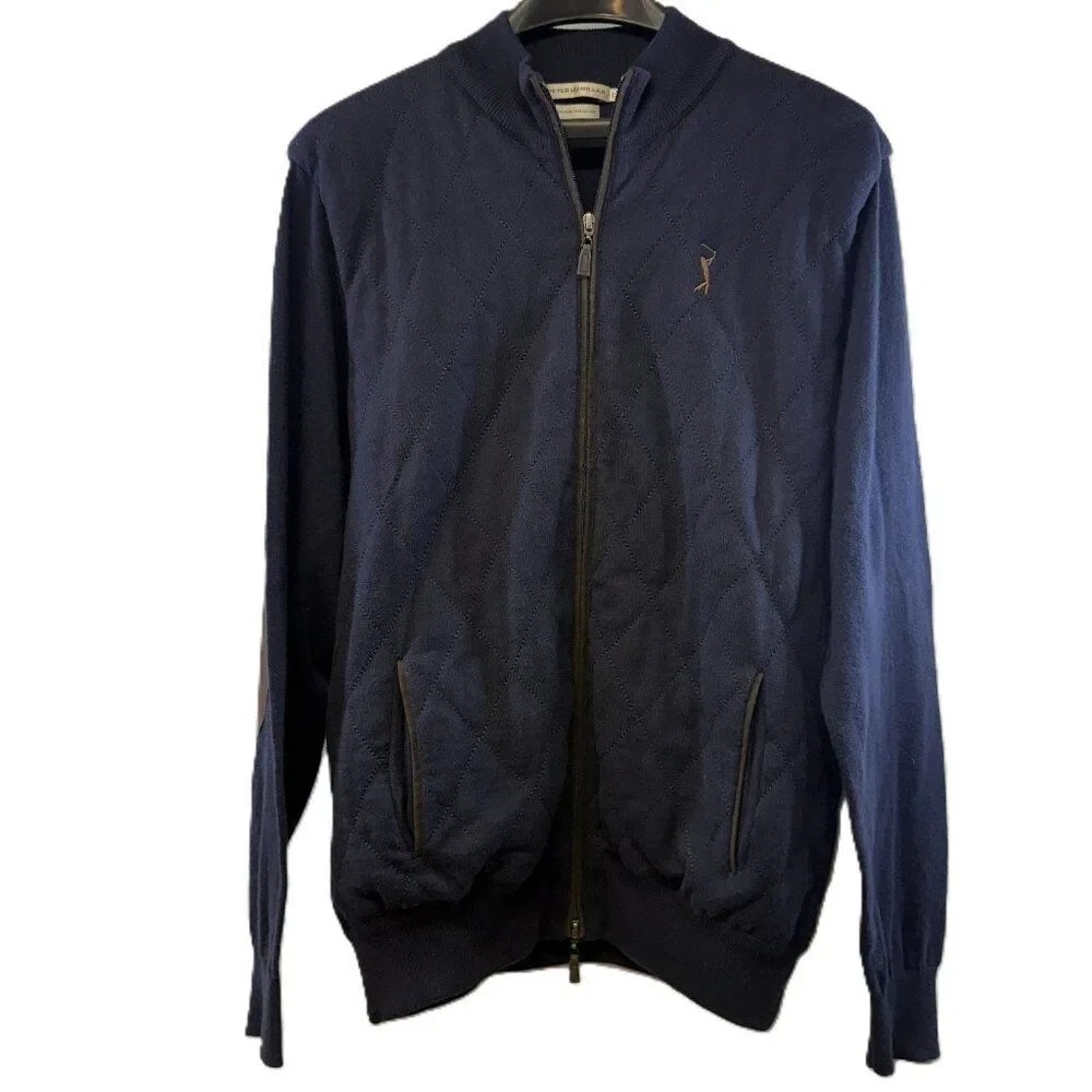 Peter Millar Quilted Jacket  Navy,Size Large